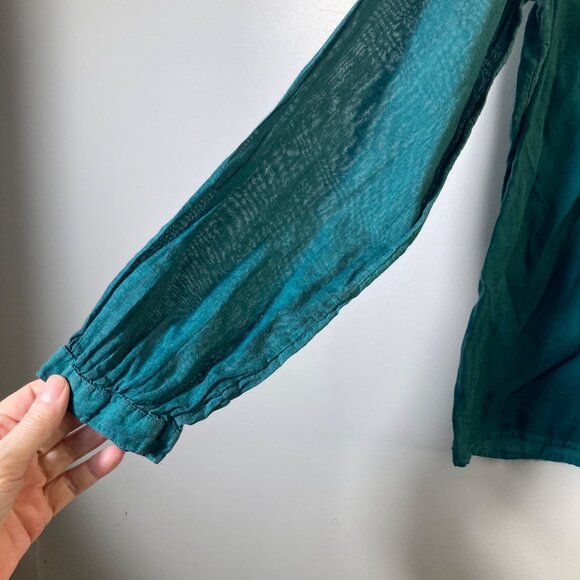 Womens Nine West‎ Vintage America Button Prairie Shirt  V Neck Embroidered L - Picture 6 of 8